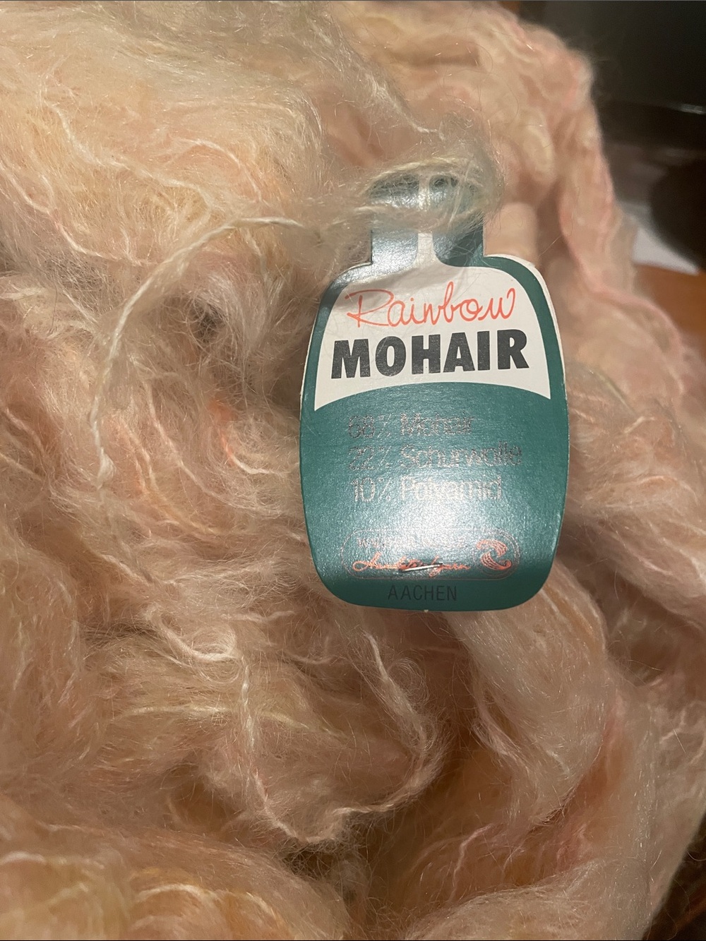 Rainbow Mohair Loose Fiber - Peach Pink Blend 11 Skiens